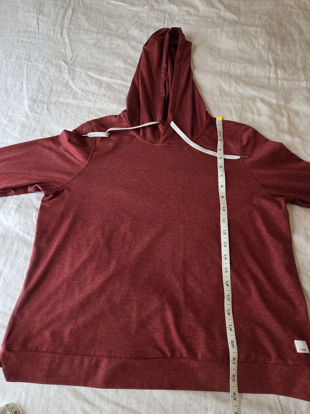 Vuori Marled Wine Red Pullover Hoodie - Picture 5 of 5